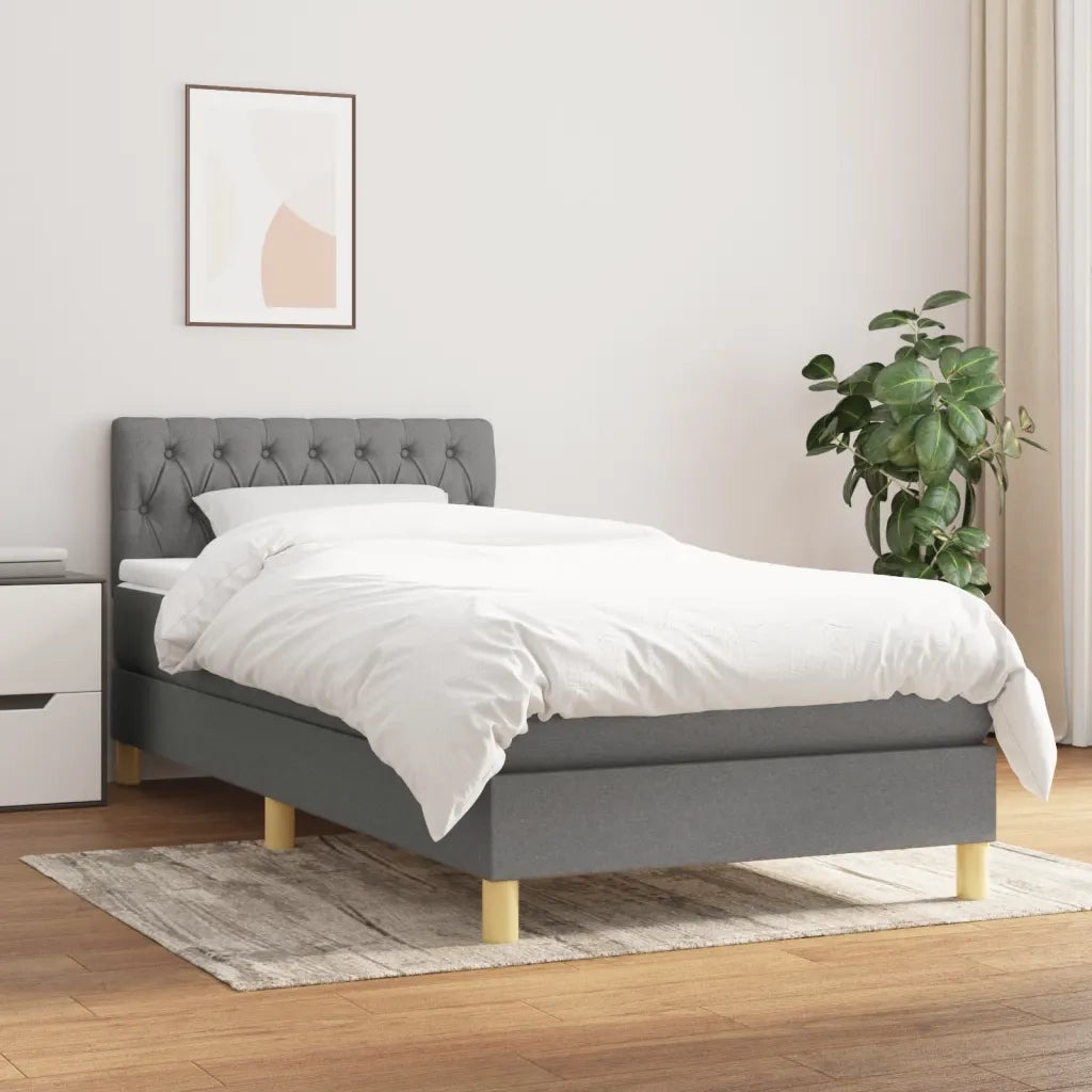 Giroletto a Molle con Materasso Grigio Scuro 90x200 cm Tessutocod mxl 99561