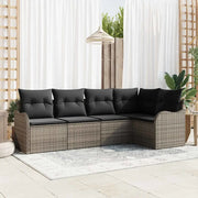Set Divano da Giardino 5 pcs Grigio polyrattan 3354368