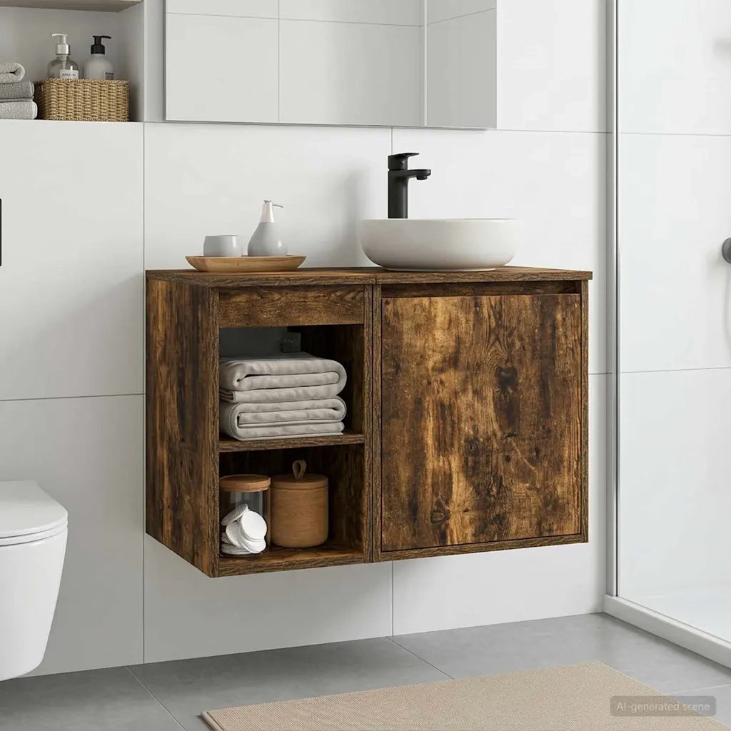 Armadio Bagno In-between Rovere Fumo 30 x 44,5 x 50 cm 890354