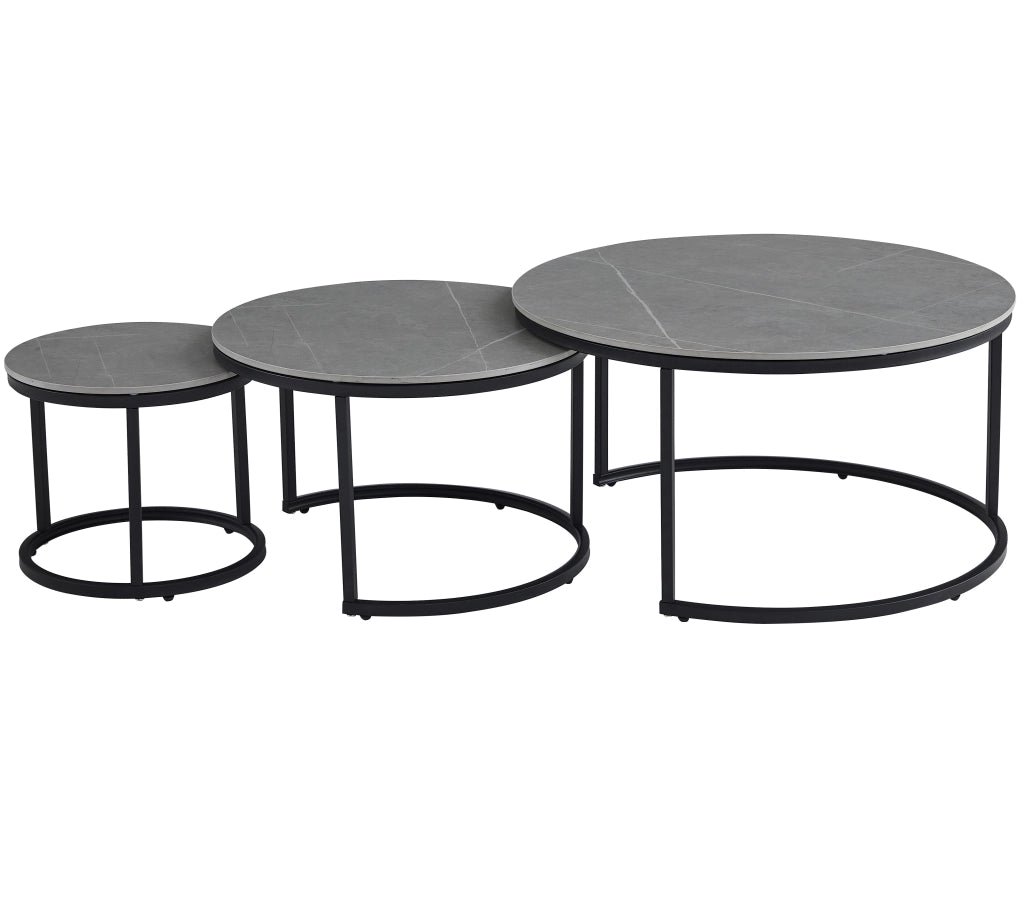 Tavolino da caffè MOAN 2 - 3 parti (grigio)