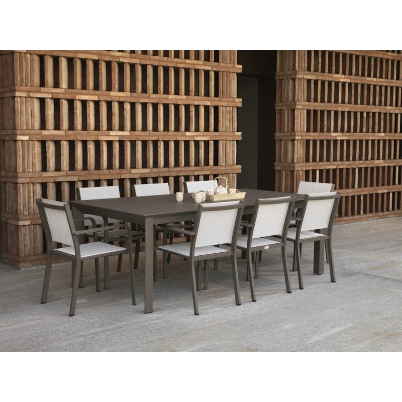 Tavolo alluminio El Paso allungabile marrone rettangolare cm 220/330x110h76