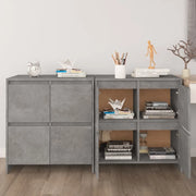 Credenze 2 pz Grigio Cemento 70x41x75 cm in Legno Multistrato 3098092