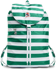 Zak da Giornata per Escursioni all'Aperto - Borsa per Uomo, Donna, con Cintura - Pieghevole 8 LT - Leggero, Bagaglio a Mano con Cerniera, Sacchetto a Strisce Verde/ Bianco