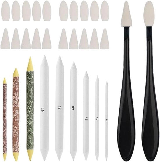 Set di 31 strumenti per disegno e miscelazione di strisce e tortiglie - strumenti per la disegno DIY