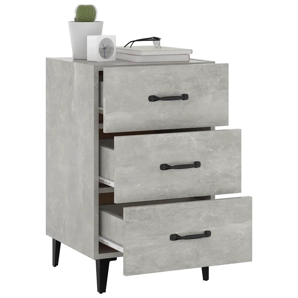 Comodino-Tavolino da notte Grigio Cemento 40x40x66 cm in Legno Multistrato 596066