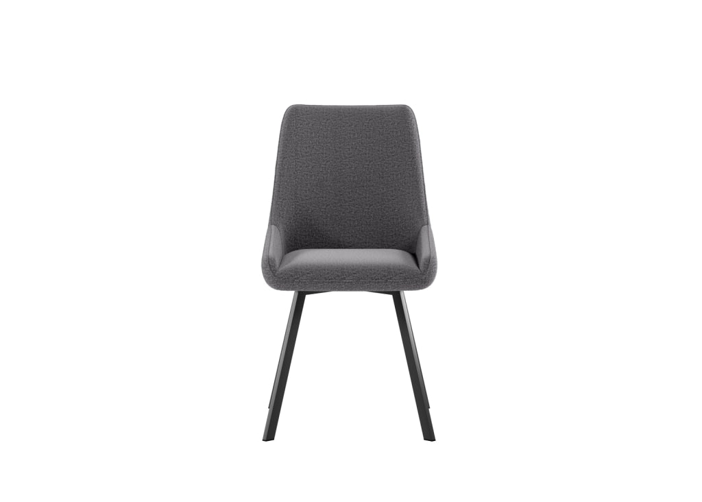 Sedia da interno Fox con seduta e schienale in microfibra color Grigio scuro, struttura in metallo resistente, design moderno - Fox