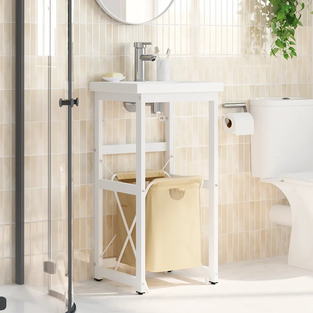 Struttura per Lavabo da Bagno-Supporti per Lavandino Bianca 40x38x83 cm in Ferro 106482