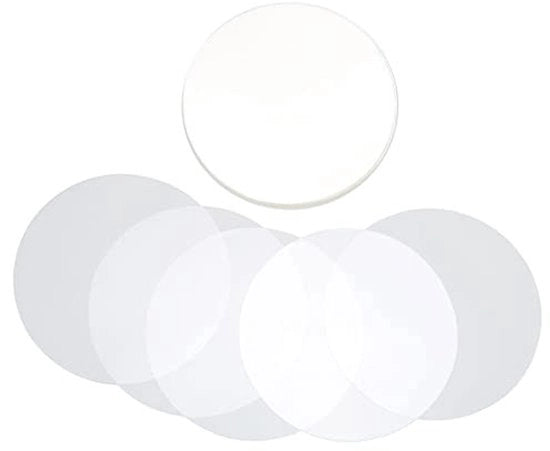 Foglio di protezione per badge 100 pezzi - Protezione trasparente rotonda - Per spille/badges - Etichette per frigorifero - Utilizzo multiuso - Disegno visibile - Film di protezione per badge