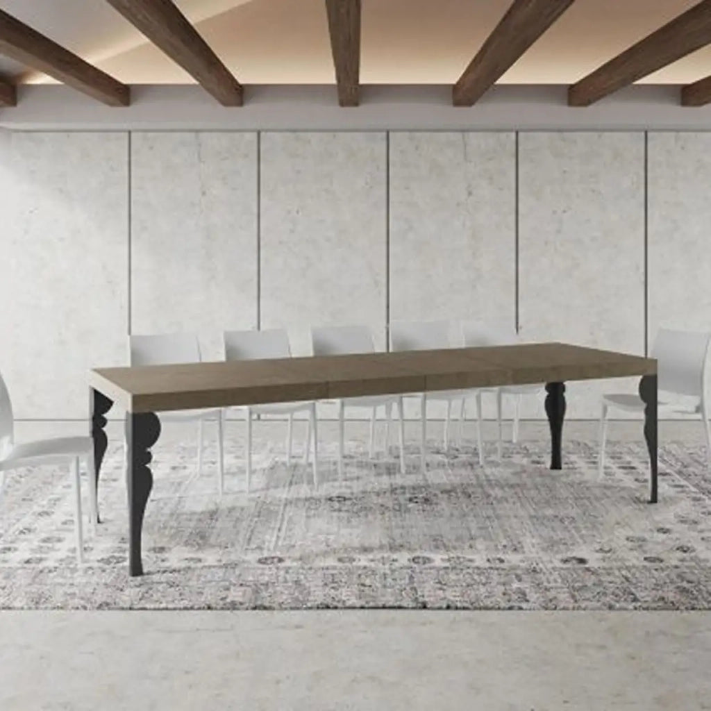 Tavolo allungabile 180/284x90 cm Paxon Premium tortora gambe antracite