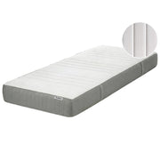 Materasso EU Medio 90 x 200 cm Bianco Grigio Schiuma Imbottitura Poliestere Sfoderabile