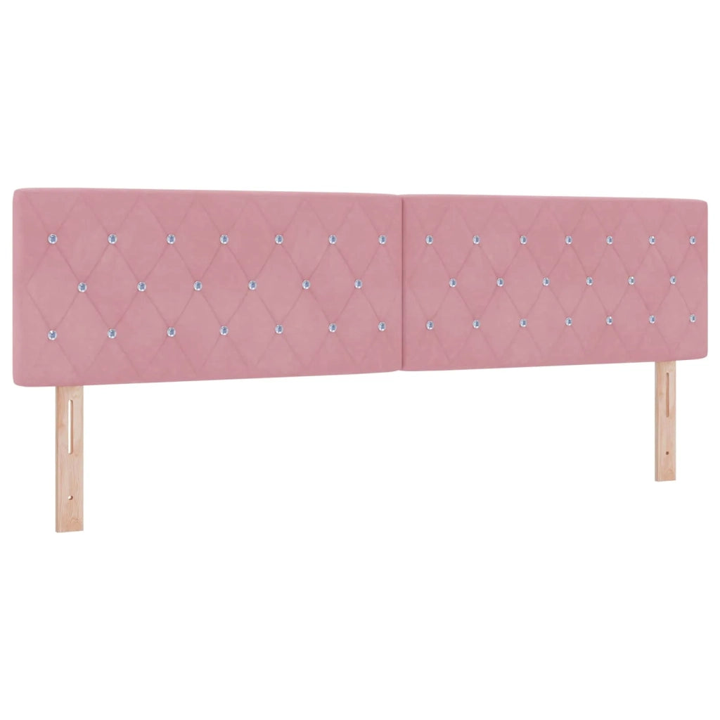 Letto box spring con materasso Rosa 180 x 200 cm Velluto 3453190
