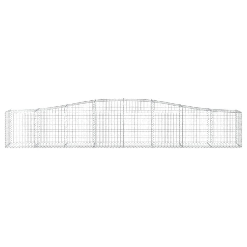 Set di 8 gabbioni ad arco per recinzioni a gabbia e muri di contenimento 400 x 50 x 60/80 cm ferro zincato argento 02_0041237
