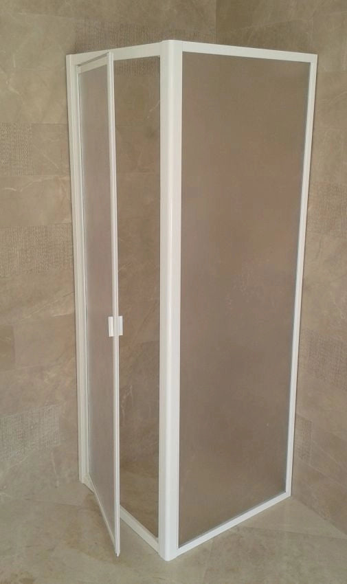 Box doccia acrilico - 2 lati, fisso piu' battente - Misura: 85 x 75 x h185 