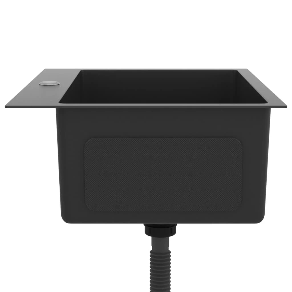 Lavello da cucina fatto a mano 55 x 44 cm acciaio inox nero 02_0002462