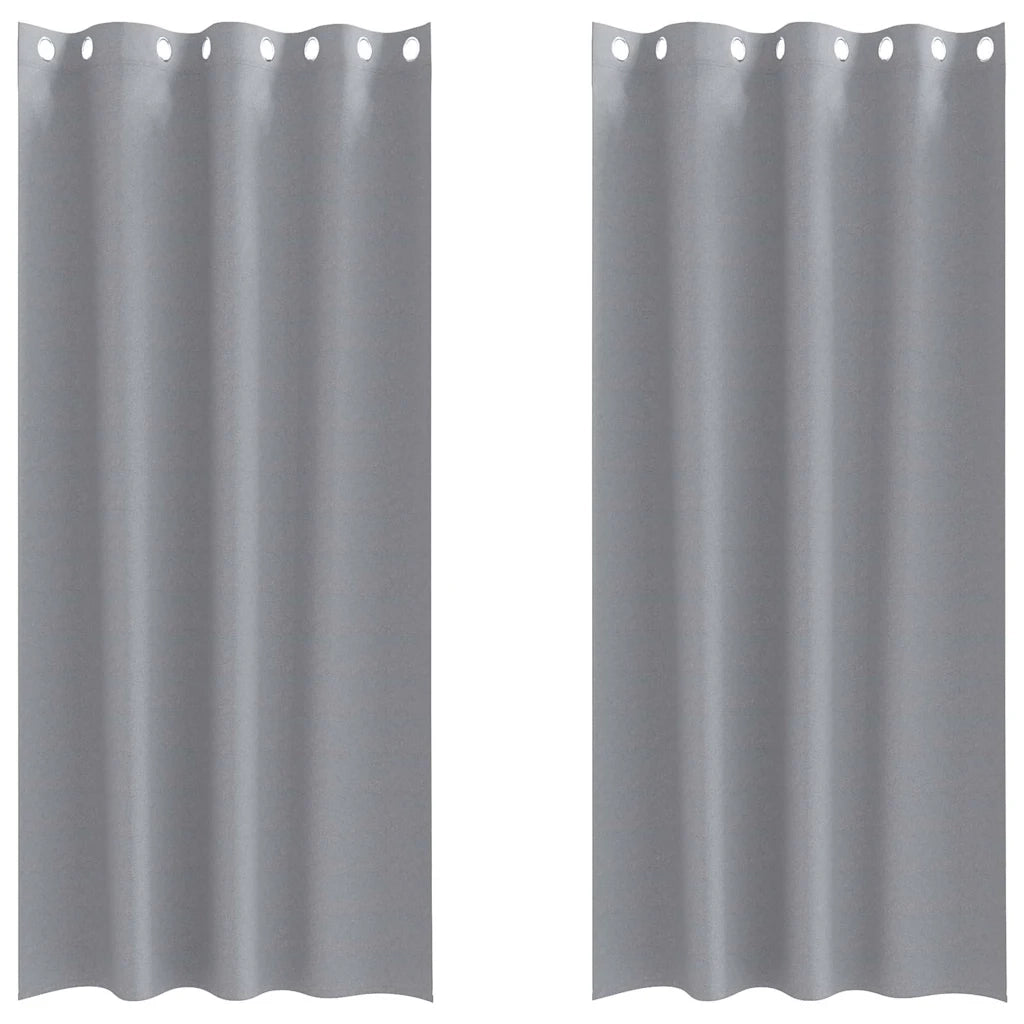 Tende Blackout con Anelli 2 pz Grigio chiaro 245 x 140 cm 4107346