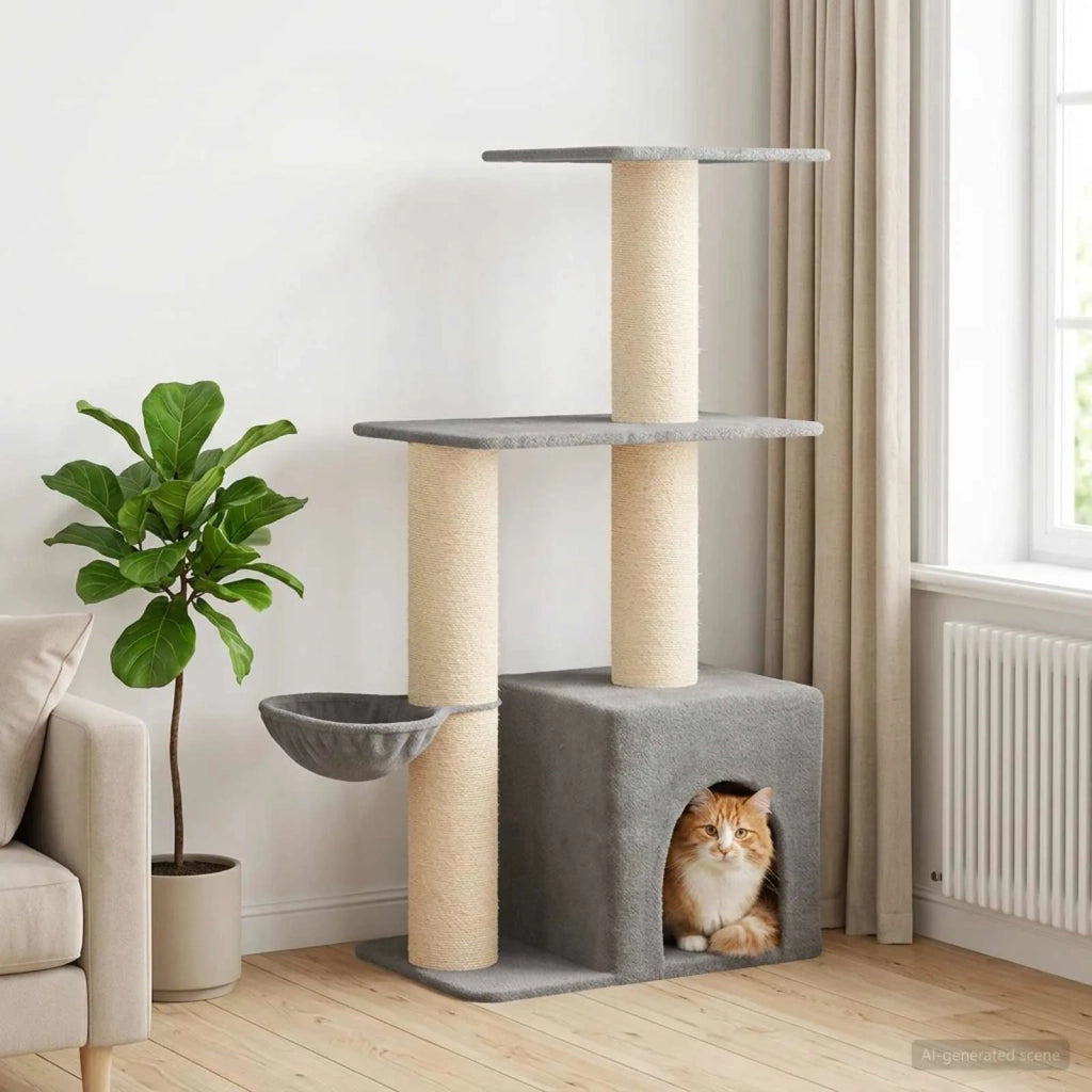 Albero per gatti con pali per graffiare in sisal Grigio Chiaro 42033061
