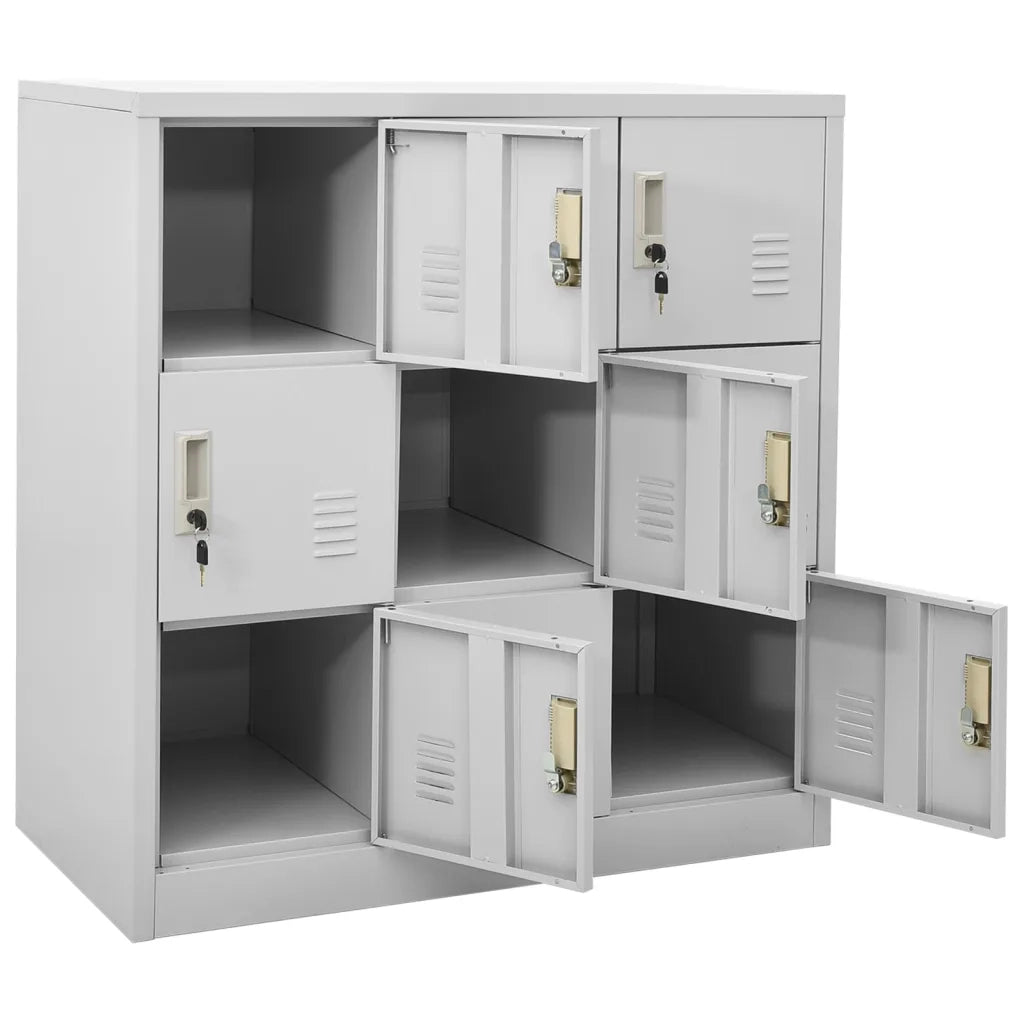 Armadietti con Chiave 2 pz Grigio Chiaro 90x45x92,5 cm Acciaio 3095239