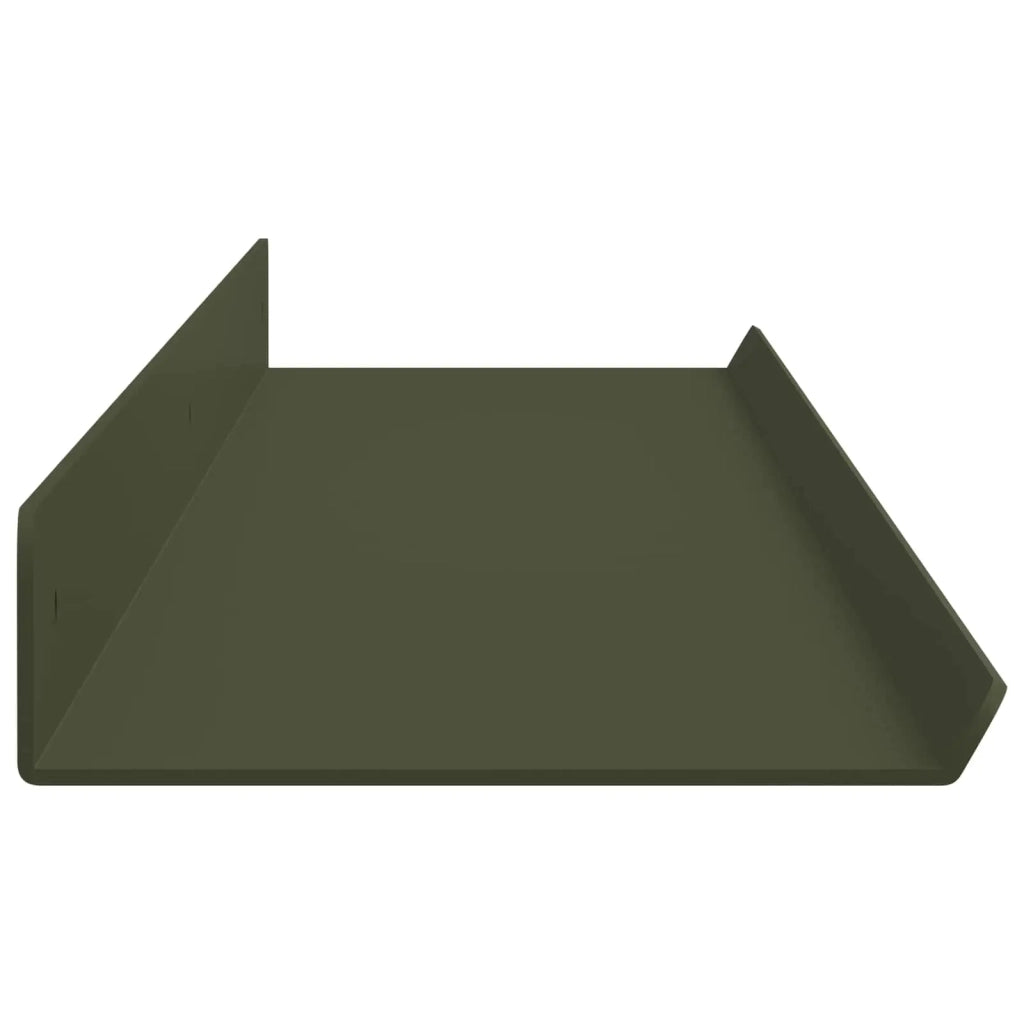 Mensola sospesa 2 pcs Verde oliva 100 x 9 x 2,5 cm Acciaio