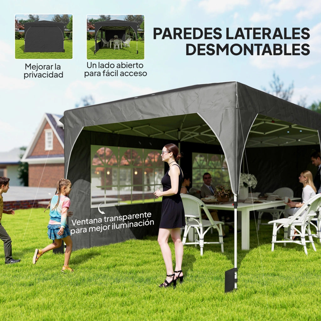 Tenda da Giardino Pieghevole ¨C Zephmum ¨C Grigio Scuro 6x3 m