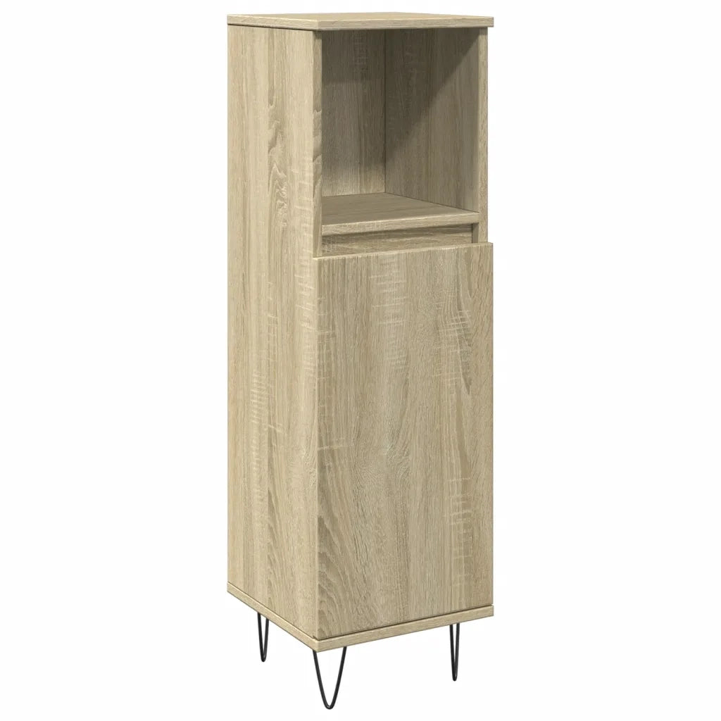 Armadietto da Bagno Rovere Sonoma 30x30x100cm Legno Multistrato 849671