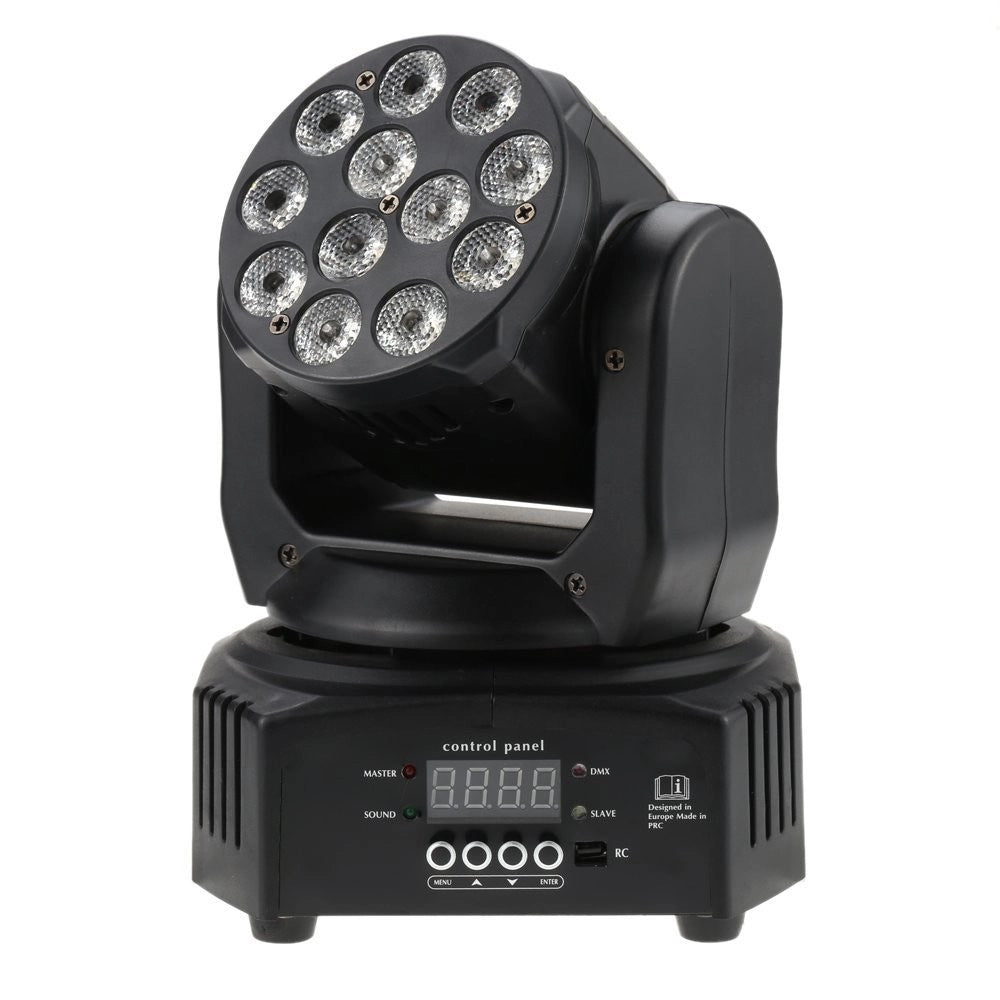 Trade Shop - Proiettore Testa Mobile Rotante Effetti Luce Discoteca Dmx 512 Rgb 18 Led 52w -
