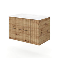 Base sospesa mobile bagno 80 cm TRIO CANNETTATO Legno Nordico