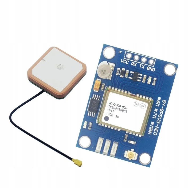 Modulo GPS GY-NEO7MV2 con Antenna – Supporto GLONASS, Comunicazione UART | Precisione 2,5 m, Sensibilità -162 dBm