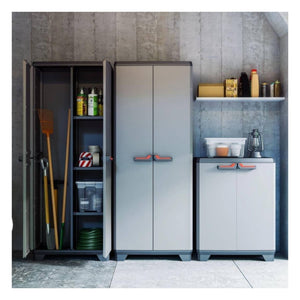 Armadio Keter Stilo portascope in resina per esterno grigio 68x39xh173 Cm