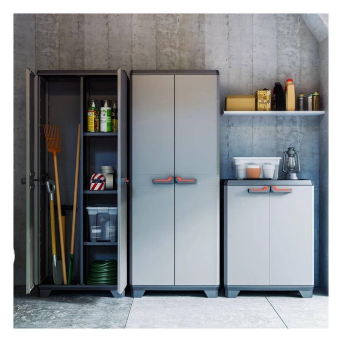 Armadio Keter Stilo portascope in resina per esterno grigio 68x39xh173 Cm