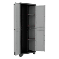 Armadio Keter Stilo portascope in resina per esterno grigio 68x39xh173 Cm