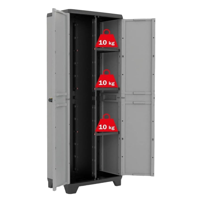 Armadio Keter Stilo portascope in resina per esterno grigio 68x39xh173 Cm