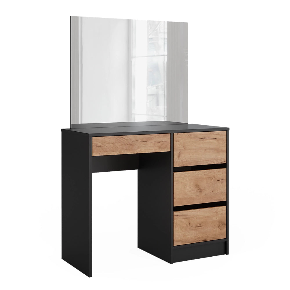 Vicco Tavolo da toilette Antracite/quercia dorata 90 cm con specchio