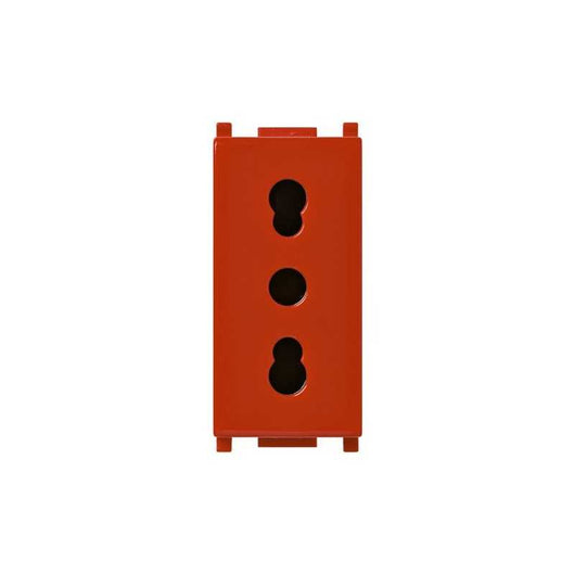 14203.R Presa 2P+T 16A P17/11 Rosso Plana