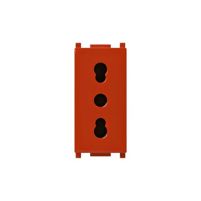 14203.R Presa 2P+T 16A P17/11 Rosso Plana