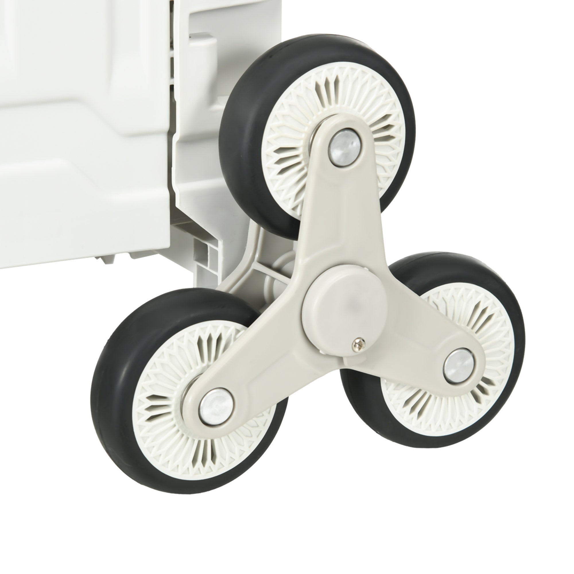 Carrello per Spesa Pieghevole con RuoteSaliscale in Alluminio Bianco