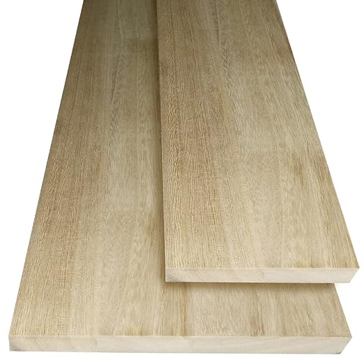 KIT da 10 pezzi - TAVOLA In LEGNO LAMELLARE MONO-STRATO - Levigato - Light Wood - Alluminio Vegetale - misura 30x2x203 cm