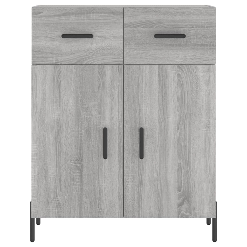 Buffet credenza cassettiera armadio mobile contenitore organizer cucina soggiorno salotto rovere Sonoma alto 69,5 x 34 x 180 cm legno ingegnerizzato grigio 02_0035408