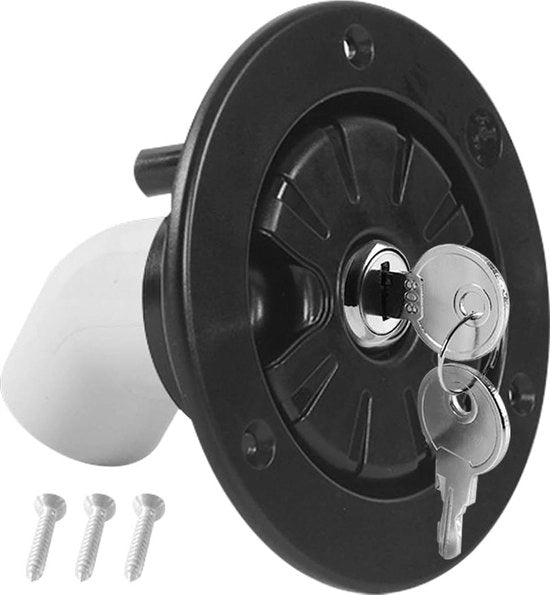Vitello di chiusura per scarichi di scarico - nero - camper caravan rimorchiato motoscafo.