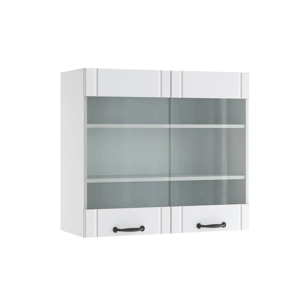 Vicco Mobile da cucina in vetro Bianco casa di campagna 80 cm