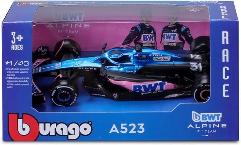 Modello Auto DieCast Bwt Alpine A523 Stagione 2023 Formula 1 - Pilota Pierre Gasly 31 - Scala 1/43, Bburago, Eta 3+
