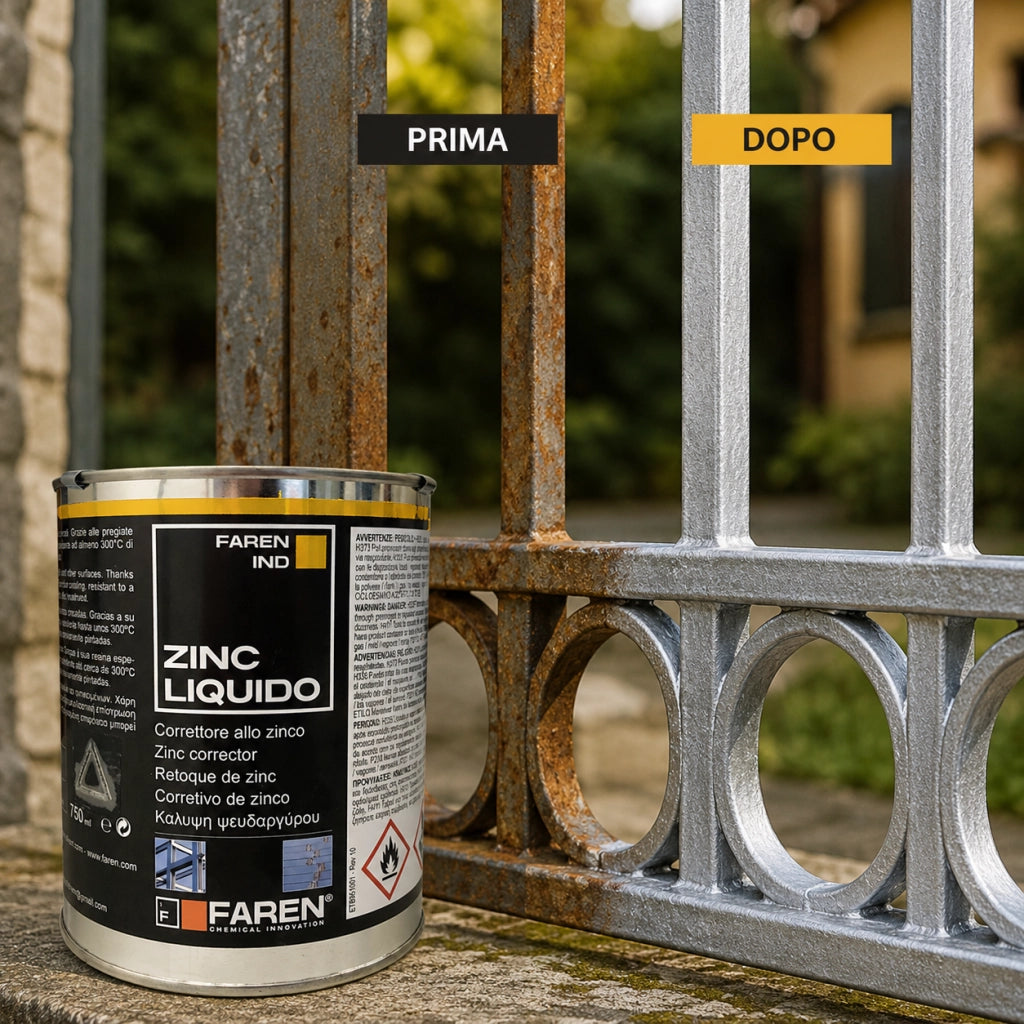 Faren zinc zincante a freddo puro 98% brillante resistente alte temperature 750ml