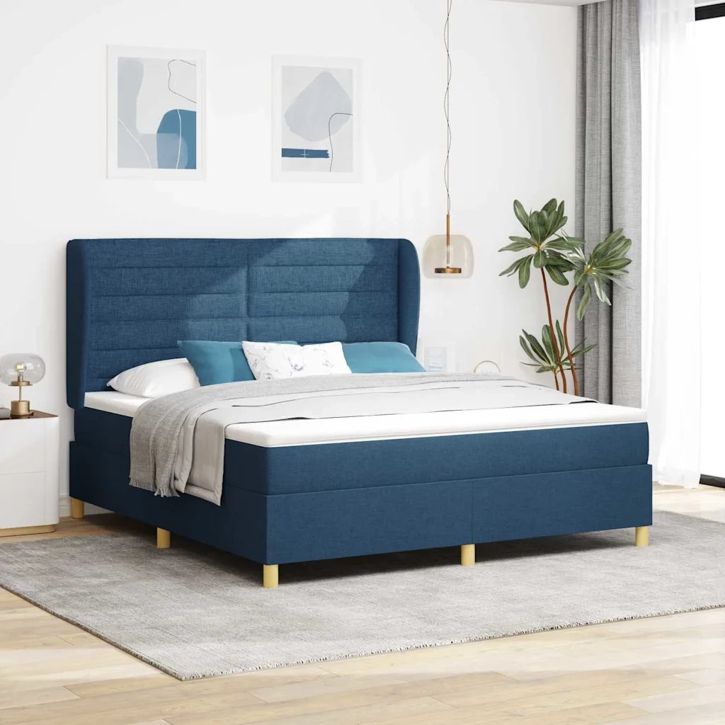 Letto a molle con materasso Blu 200 x 180 cm Tessuto 3340710