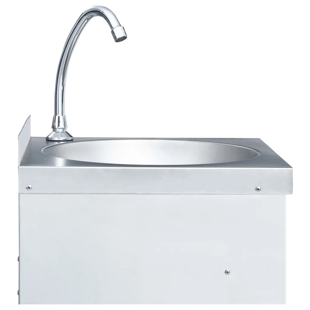 Lavandino con Rubinetto e Dispenser Sapone in Acciaio Inox 51113