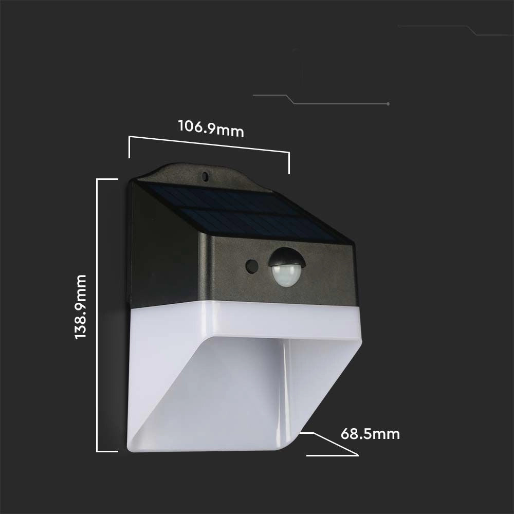 Applique solare da esterno 2W con sensore 4000K IP65