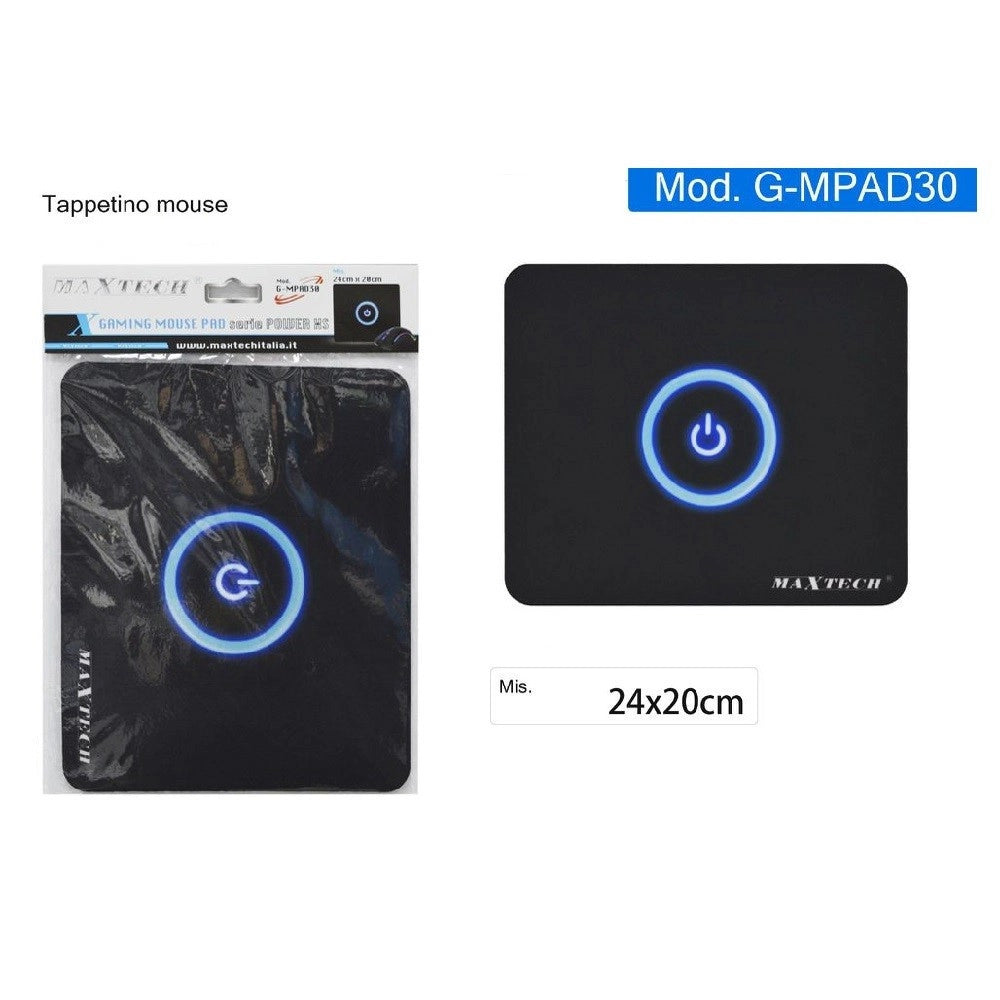 Trade Shop - Tappetino Mouse Antiscivolo Tappeto Gaming Pad Sfondo Tasto Accensione G-mpad30 -