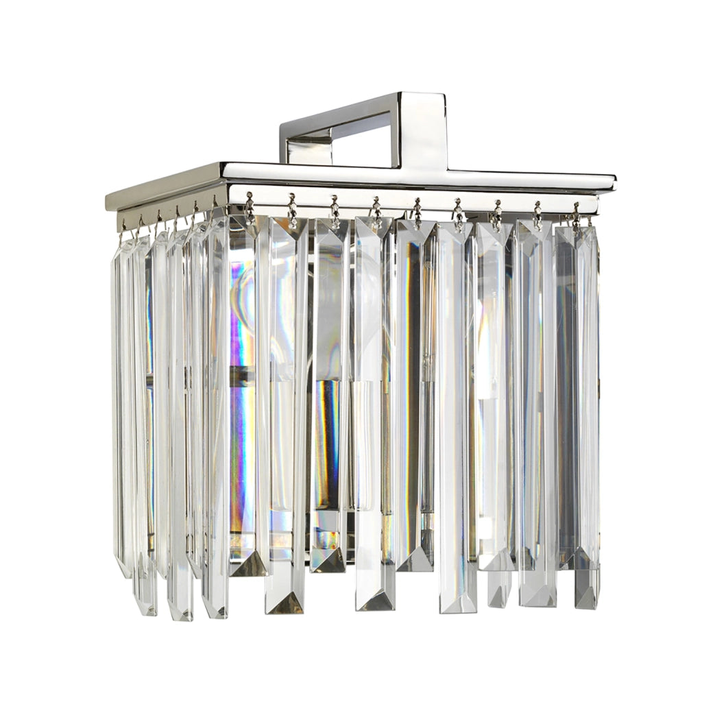 Applique Aries Acciaio Nichelato Lucido Cristallo Trasparente 1 Luce E27