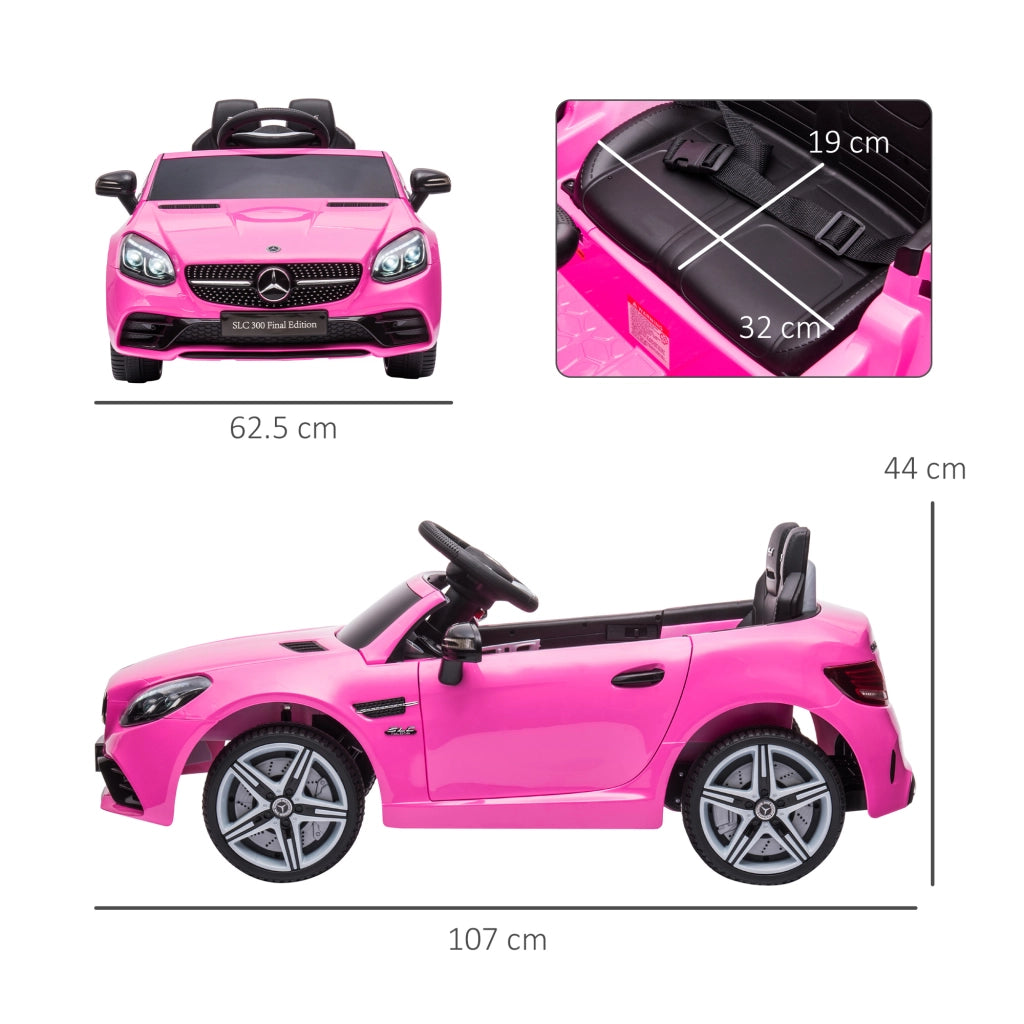Macchina Elettrica per Bambini 3-6 Anni con Luci LED, Effetti Sonori e Telecomando, 107x62.5x44 cm, Rosa