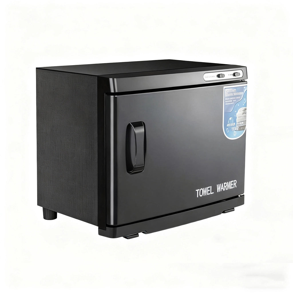 ZMH Scaldasalviette nero 23L scaldasalviette rotante a 360° asciugasalviette UV per saloni di bellezza e spa
