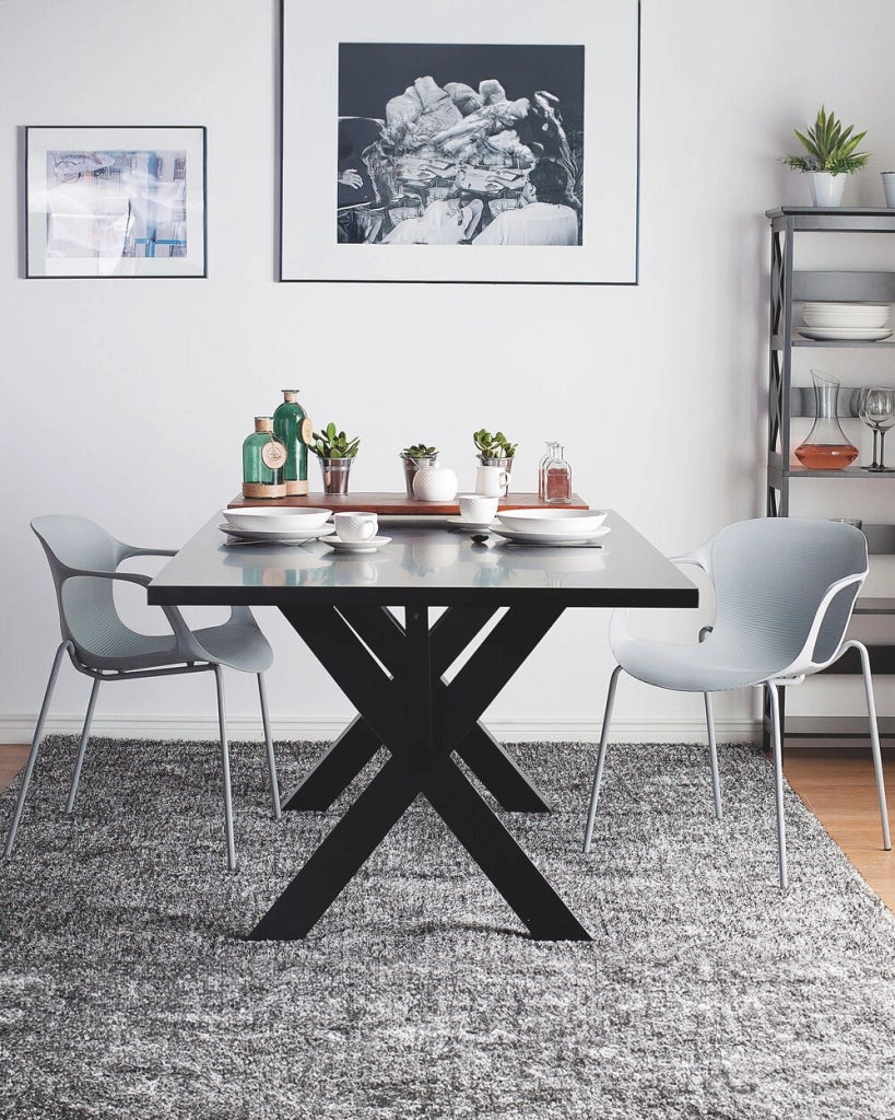 Set di 2 Sedie da Pranzo in Metallo Grigio Stile Industriale Moderno