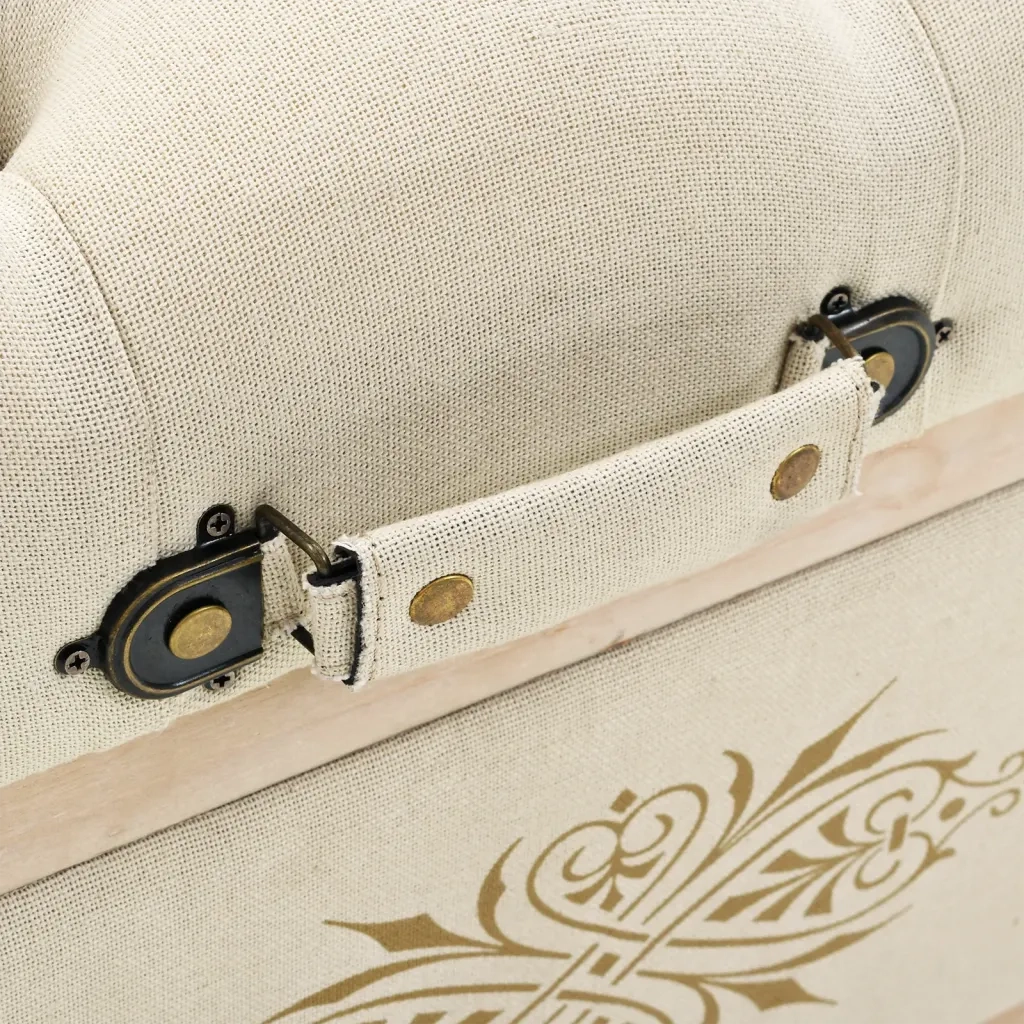 Cassapanca 110 cm Crema in Legno Massello di Abete 345719